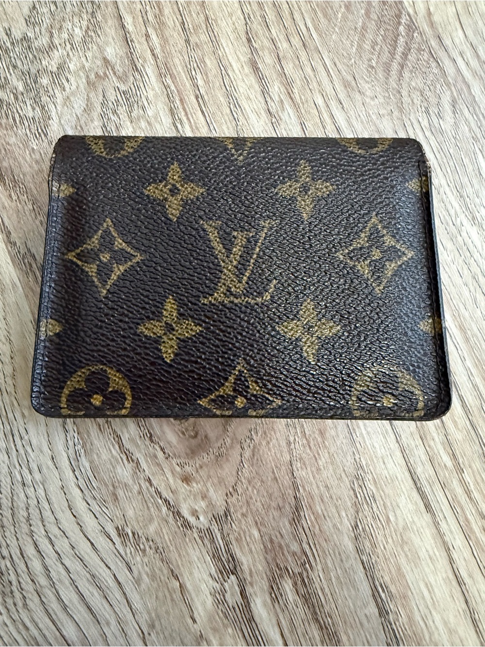 Louis Vuitton Monogram Slim Card Wallet - Dark Brown with Gold Print